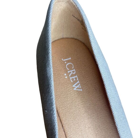 J. Crew Women’s Shoes Size 9.5 Cream Canvas Espadrille Wedges in Flax AL003 - Picture 4 of 11